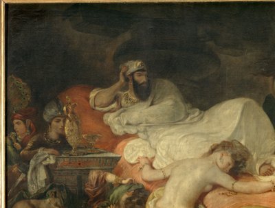Detalj: Sardanapales död av Ferdinand Victor Eugene Delacroix