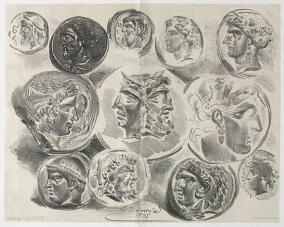 Ark med tolv antika medaljer, 1825. av Ferdinand Victor Eugene Delacroix