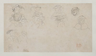 Figurstudier, ca 1800-1899 (grafit på vävt papper) av Ferdinand Victor Eugene Delacroix