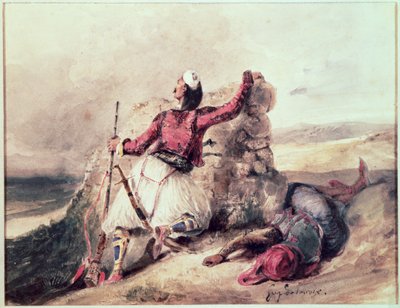 Greker under belägring av Ferdinand Victor Eugene Delacroix
