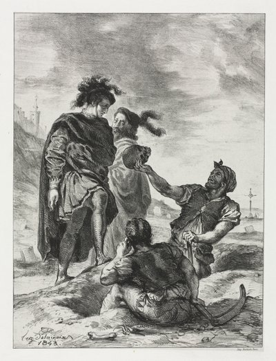 Hamlet: Hamlet och Horatio med gravgrävarna, 1843. av Ferdinand Victor Eugene Delacroix