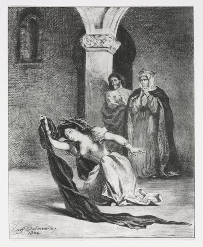 Hamlet: The Chant of Ophelia, 1834. av Ferdinand Victor Eugene Delacroix