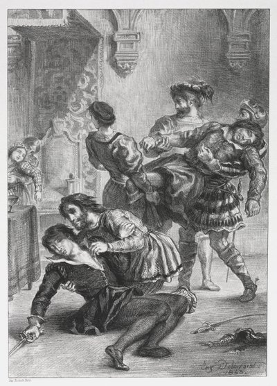 Hamlet: Hamlets död, 1843. av Ferdinand Victor Eugene Delacroix