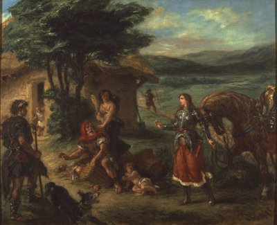 Herminie et les bergers - Erminia och herdarna, av Delacroix, Eugene av Ferdinand Victor Eugene Delacroix