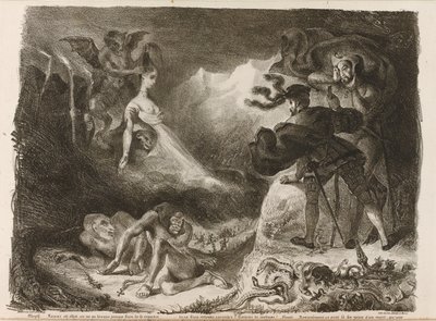 Illustration till Goethes Faust, 1828 av Ferdinand Victor Eugene Delacroix