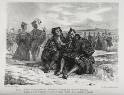 Illustrationer för Faust: Faust och Wagner, 1828. av Ferdinand Victor Eugene Delacroix