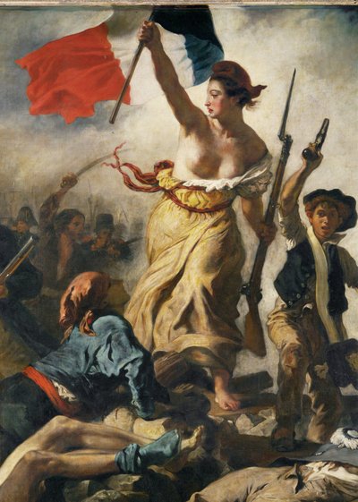 28 juli 1830; Frihet leder folket ... av Ferdinand Victor Eugene Delacroix