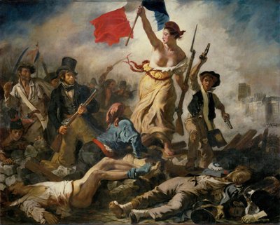 28 juli 1830; Frihet leder folket ... av Ferdinand Victor Eugene Delacroix