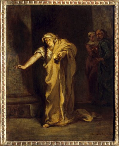 Lady Macbeth sömngångar Illustration av verket med samma namn av William Shakespeare (1564-1616). Målning av Eugene Delacroix (1798-1863) 1850 sön. 0,40 x 0,32 m Fredericton. Beaverbrook Art Gallery av Ferdinand Victor Eugene Delacroix