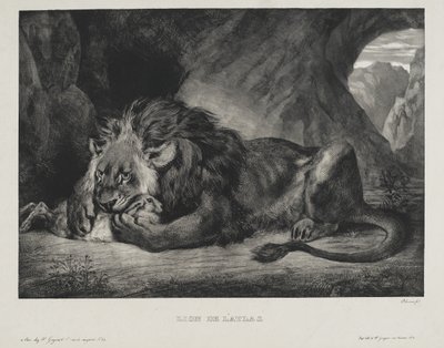 Lejon från Atlas, 1829 av Ferdinand Victor Eugene Delacroix