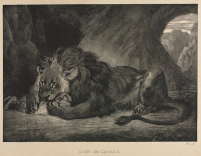 Lejonet av Atlas, 1829. av Ferdinand Victor Eugene Delacroix