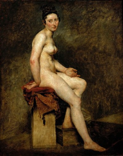 Mademoiselle Rose Sittande Naken av Ferdinand Victor Eugene Delacroix