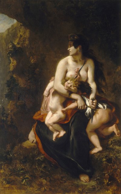 Medea Furious Medea av Ferdinand Victor Eugene Delacroix