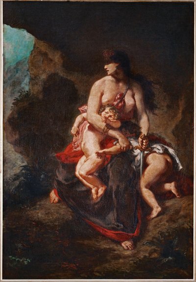 Medea furieuse - Vredgad Medea ... av Ferdinand Victor Eugene Delacroix