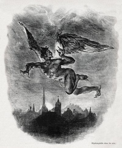 Mephistopheles av Ferdinand Victor Eugene Delacroix