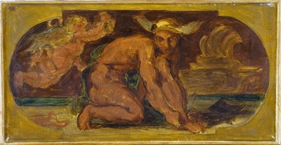 Mercure: Skiss till Salon de la Paix på Hôtel de Ville, Paris, mellan 1849 och 1852 (olja på duk) av Ferdinand Victor Eugene Delacroix