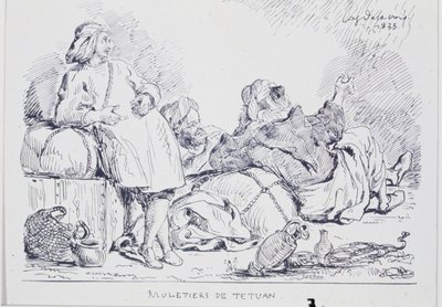 Mule-förare från Tetuán, 1833 av Ferdinand Victor Eugene Delacroix