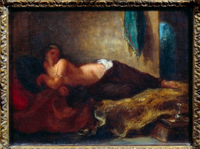 Odalisk. Målning av Eugene Delacroix (1798-1863) av Ferdinand Victor Eugene Delacroix