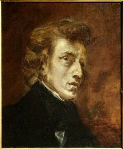 Porträtt av Frederic Chopin av Ferdinand Victor Eugene Delacroix