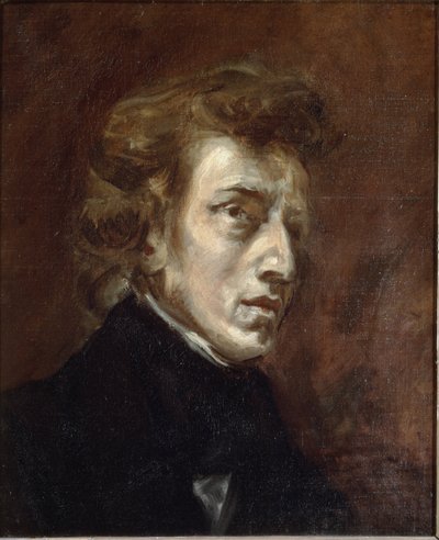 Porträtt av Frederic Chopin av Ferdinand Victor Eugene Delacroix