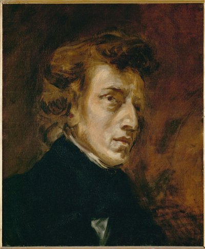 Porträtt av Frederic Chopin ... av Ferdinand Victor Eugene Delacroix