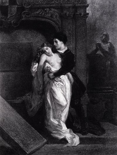 Romeo och Julia - gravyr av Eugene Delacroix av Ferdinand Victor Eugene Delacroix