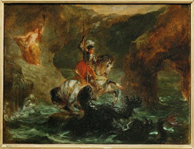 Saint Georges combattant le dragon, dit aussi Persee delivrant Andromede - Saint George fighting the dragon ... av Ferdinand Victor Eugene Delacroix