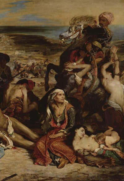 Scener från massakern på Chios, 1822 olja på duk detalj av 63566 av Ferdinand Victor Eugene Delacroix