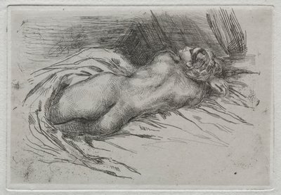 Studie av en kvinna sedd bakifrån, 1833. av Ferdinand Victor Eugene Delacroix