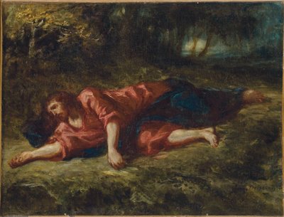 Kval i trädgården, ca 1849 av Ferdinand Victor Eugene Delacroix