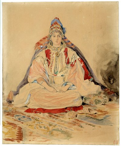 Tangers judiska äktenskap. Akvarellteckning av Eugene Delacroix (1798-1863) av Ferdinand Victor Eugene Delacroix
