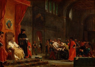 De två Foscari, 1855 av Ferdinand Victor Eugene Delacroix