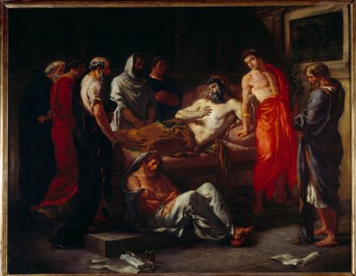 Marc Aureles död (121-180). Målning av Eugene Delacroix (1798-1863) av Ferdinand Victor Eugene Delacroix