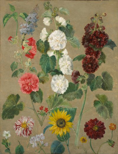 Namnlös (Blommor) (olja ombord) av Ferdinand Victor Eugene Delacroix