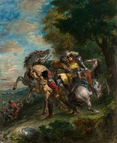 Weislingen tillfångatagen av Gotz män av Ferdinand Victor Eugene Delacroix
