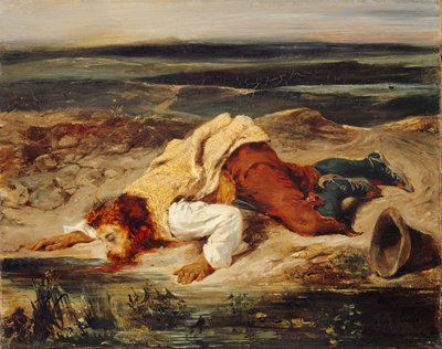 Sårad Brigand (romersk herde), c.1825 av Ferdinand Victor Eugene Delacroix