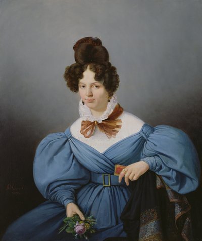 Porträtt av en dam, ca 1830 av Ferdinand Wachsmuth