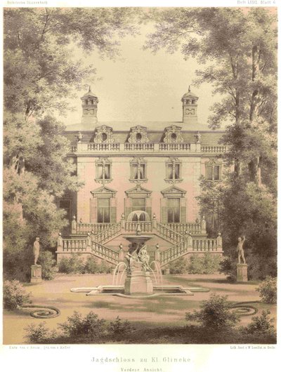 Berlin Jagdschloss Glienicke vy från framsidan av Ferdinand von Arnim