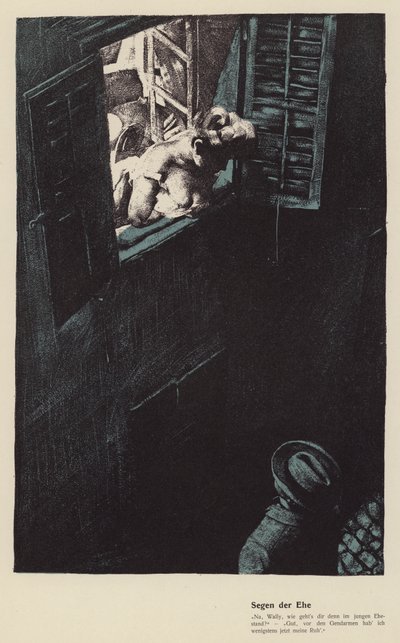 Äktenskapets välsignelser (färg litho) av Ferdinand von Reznicek
