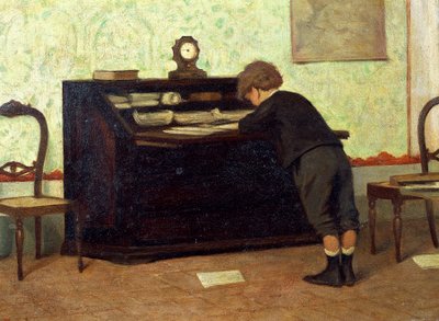 Lektion av Ferdinando Buonamici (1820-1892), olja på panel av Ferdinando Buonamici