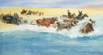 Ten thousand mile motor race (gouache på papper) av Ferdinando Tacconi