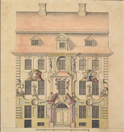 Arkitektonisk design för en fasad, 1739-69. av Ferenc Speth