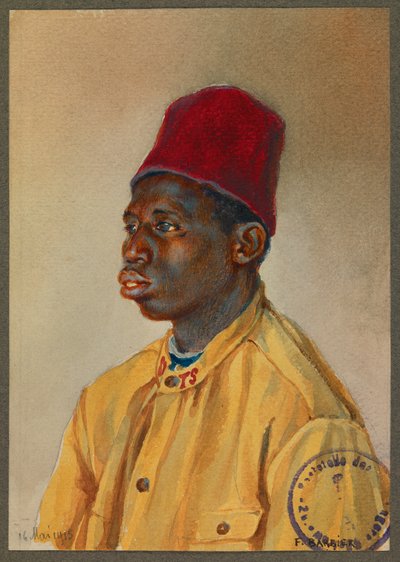 Madion - Diouf , senegalesisk soldat, Gustrow av Fernand Barbier