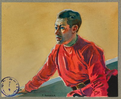 Fången Lafontan spelas ikväll på lägrets teater, Gusttow av Fernand Barbier