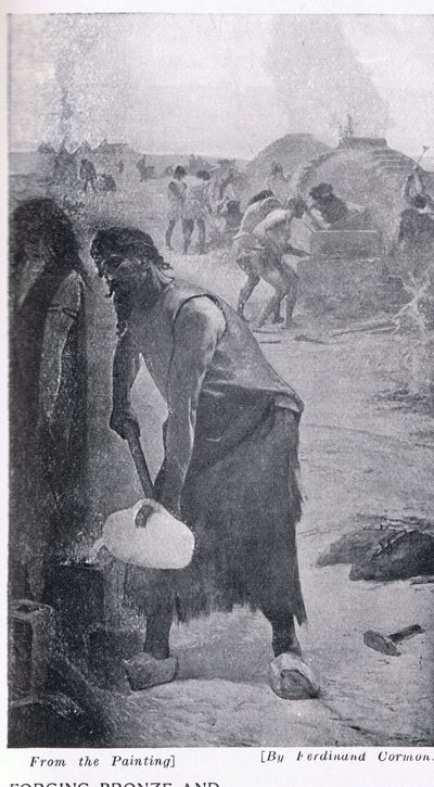 Smide av brons och järn, illustration från Hutchinson