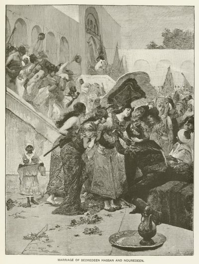 Äktenskap mellan Bedredeen Hassan och Nouredeen av Fernand Cormon