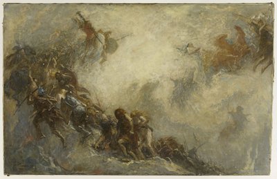 Skiss till den paleontologiska amfiteatern på Paris naturhistoriska museum: Människoraser (tak) av Fernand Cormon
