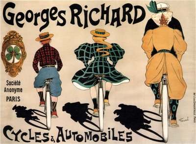 Cyklar och bilar Georges Richard, 1896 av Fernand Fernel