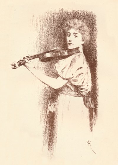 En violinist, c1898 av Fernand Khnopff