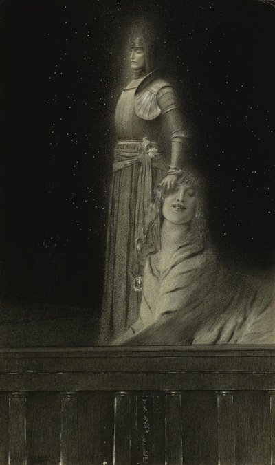 Avec Verhaeren: Un Ange With Verhaeren: An Angel, 1889. av Fernand Khnopff